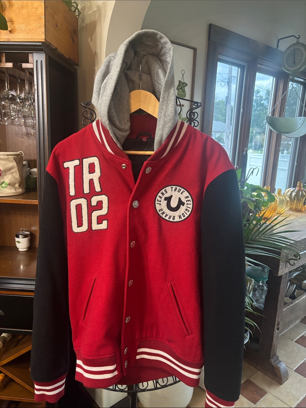 True Religion TR 02 Wool Blend Varsity Jacket Mens large - Picture 2 of 15
